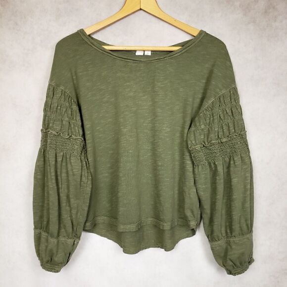 Melrose and Market smocked bishop sleeve shirt M - Picture 4 of 8